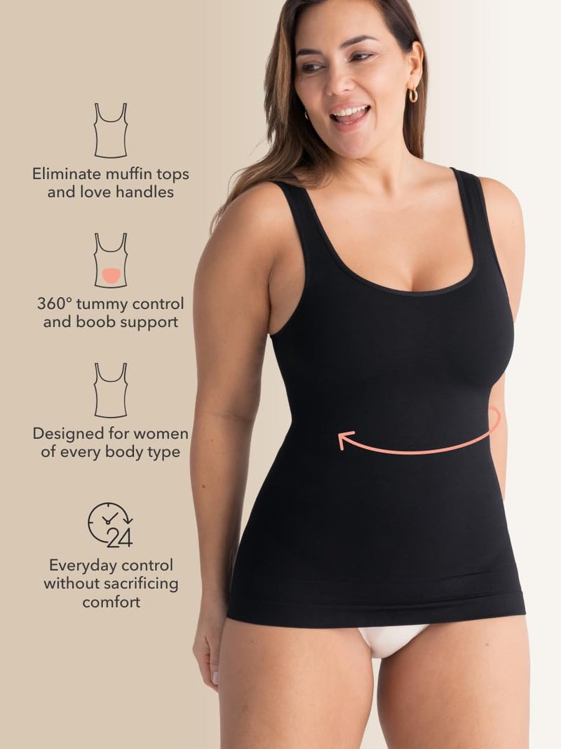 SHAPERMINT Womens Tops - Scoop Neck Cami Body Shaper for Women, Shapewear Tummy Control, Camisole Tank Tops for Women - Image 2